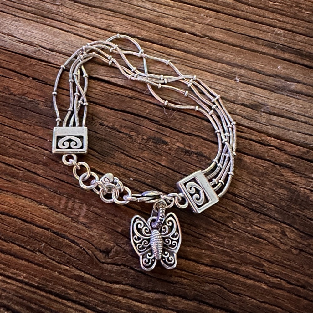 Brighton ❤️ 5 Delicate Strand Butterfly Charm Bracelet - Retired - Picture 2 of 2